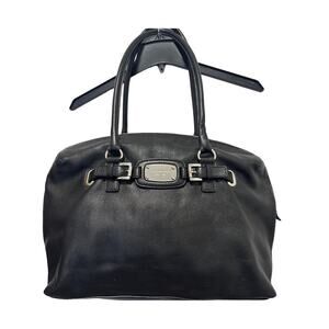 Michael Kors Hamilton Weekender Black Pebbled Leather Tote Bag Travel Satchel